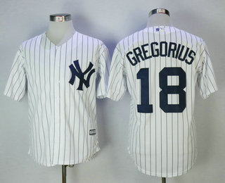 Men's New York Yankees #18 Didi Gregorius White Home Stitched MLB Majestic Cool Base Jersey