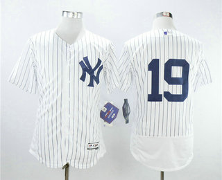 Men's New York Yankees #19 Masahiro Tanaka No Name White Home Stitched MLB Flex Base Jersey