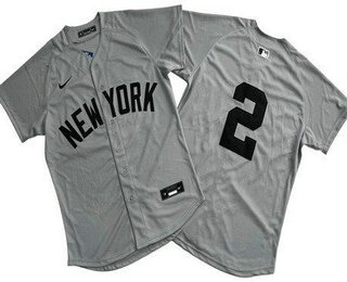 Men's New York Yankees #2 Derek Jeter Gray Limited Jersey