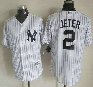 Men's New York Yankees #2 Derek Jeter Home White 2015 MLB Cool Base Jersey