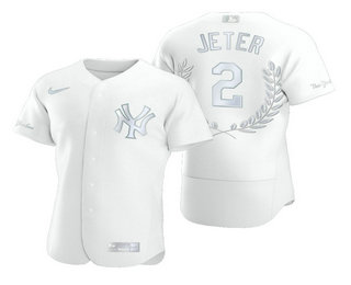 Men's New York Yankees #2 Derek Jeter Stitched MLB Flex Base Nike Fashion Jersey