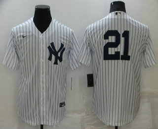 Men's New York Yankees #21 Paul ONeill White Stitched MLB Nike Cool Base Jersey