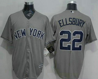 Men's New York Yankees #22 Jacoby Ellsbury Grey New Cool Base Jersey