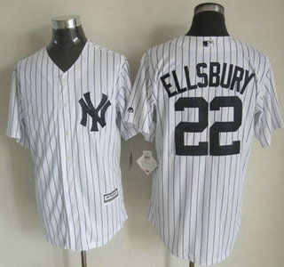 Men's New York Yankees #22 Jacoby Ellsbury Home White 2015 MLB Cool Base Jersey