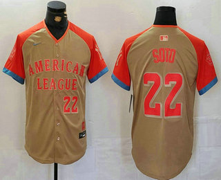 Men's New York Yankees #22 Juan Soto Number Cream 2024 All Star Limited Stitched Jersey