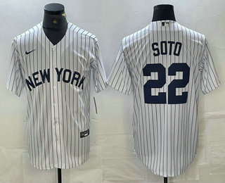 Men's New York Yankees #22 Juan Soto White 2024 Cool Base Stitched Jersey 11