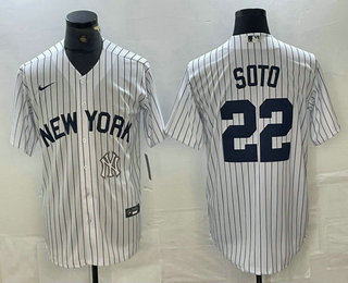 Men's New York Yankees #22 Juan Soto White 2024 Cool Base Stitched Jersey 12