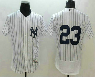 Men's New York Yankees #23 Don Mattingly Retired White 2016 Flexbase Majestic Baseball Jersey