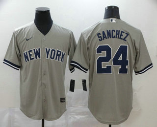 Men's New York Yankees #24 Gary Sanchez Gray Stitched MLB Cool Base Nike Jersey