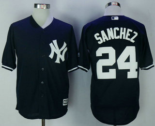 Men's New York Yankees #24 Gary Sanchez Navy Blue Name Stitched MLB Majestic Cool Base Jersey