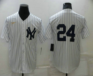 Men's New York Yankees #24 Gary Sanchez No Name White Throwback Stitched MLB Cool Base Nike Jersey