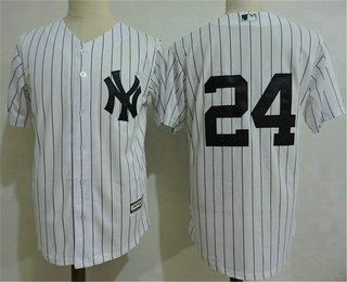 Men's New York Yankees #24 Gary Sanchez White Home No Name Stitched MLB Cool Base Jersey