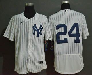 Men's New York Yankees #24 Gary Sanchez White Home No Name Stitched MLB Flex Base Nike Jersey