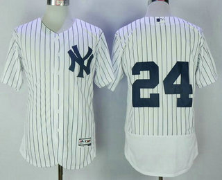 Men's New York Yankees #24 Gary Sanchez White Home Stitched MLB 2016 Majestic Flex Base Jersey