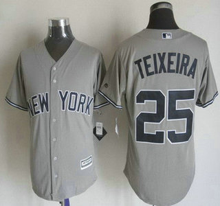 Men's New York Yankees #25 Mark Teixeira Away Road 2015 MLB Cool Base Jersey