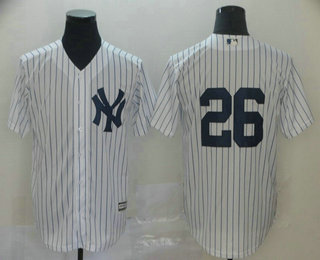 Men's New York Yankees #26 DJ LeMahieu White Home No Name Stitched MLB Cool Base Jersey