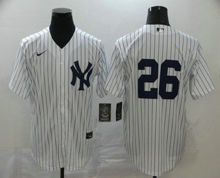 Men's New York Yankees #26 DJ LeMahieu White Home No Name Stitched MLB Cool Base Nike Jersey