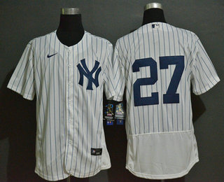 Men's New York Yankees #27 Giancarlo Stanton White Home No Name Stitched MLB Flex Base Nike Jersey