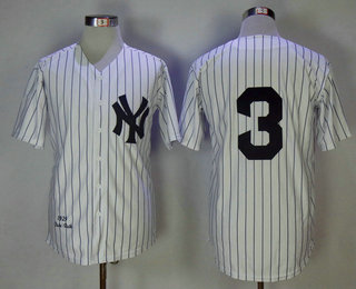 Men's New York Yankees #3 Babe Ruth 1929 White Mitchell & Ness Throwback Jersey