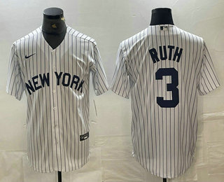 Men's New York Yankees #3 Babe Ruth White 2024 Cool Base Stitched Jersey 11