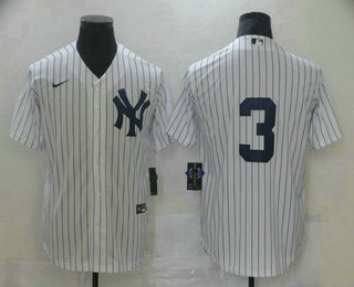 Men's New York Yankees #3 Babe Ruth White No Name Stitched MLB Cool Base Nike Jersey