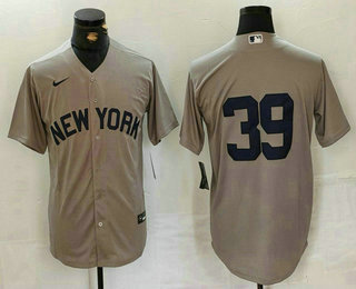 Men's New York Yankees #39 Jose Trevino Grey Cool Base Stitched Jersey