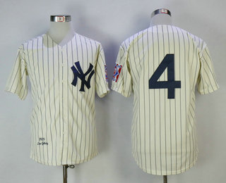 Men's New York Yankees #4 Lou Gehrig Cream 1939 Mitchell & Ness Throwback Jersey