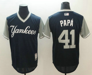 Men's New York Yankees #41 Miguel Andujar Papá Navy-Gray 2018 Players' Weekend Authentic Jersey