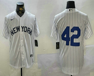 Men's New York Yankees #42 Jackie Robinson White Cool Base Stitched Jersey