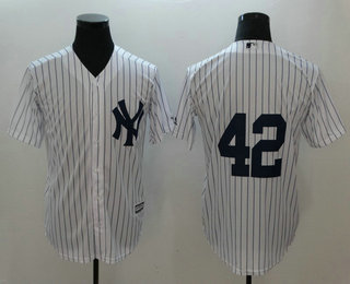 Men's New York Yankees #42 Mariano Rivera No Name White Home Stitched MLB Cool Base Jersey