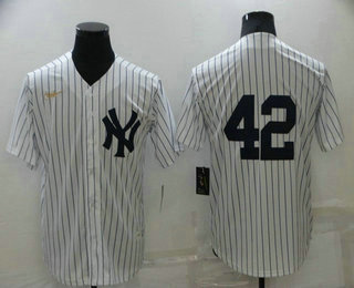 Men's New York Yankees #42 Mariano Rivera No Name White Throwback Stitched MLB Cool Base Nike Jersey