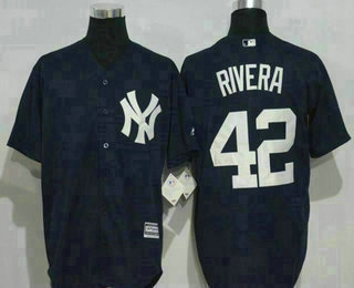 Men's New York Yankees #42 Mariano Rivera Retired Navy Blue Stitched MLB Majestic Cool Base Jersey