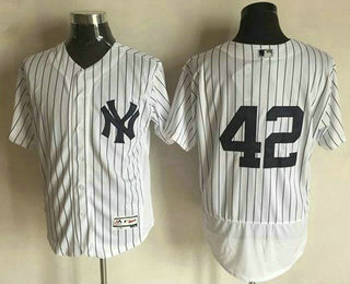 Men's New York Yankees #42 Mariano Rivera Retired White 2016 Flexbase Majestic Baseball Jersey