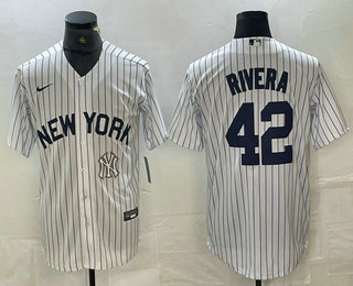 Men's New York Yankees #42 Mariano Rivera White 2024 Cool Base Stitched Jersey 12