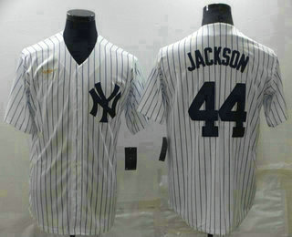 Men's New York Yankees #44 Reggie Jackson White Throwback Stitched MLB Cool Base Nike Jersey