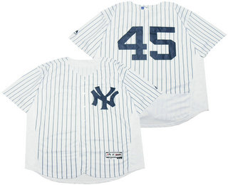 Men's New York Yankees #45 Gerrit Cole White Home No Name Stitched MLB Flex Base Jersey