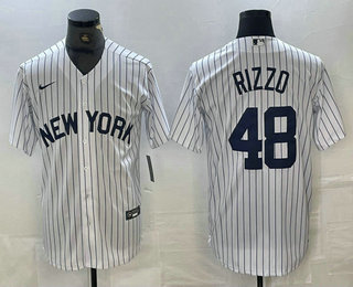 Men's New York Yankees #48 Anthony Rizzo White 2024 Cool Base Stitched Jersey 11