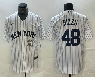 Men's New York Yankees #48 Anthony Rizzo White 2024 Cool Base Stitched Jersey 12