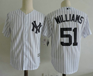 Men's New York Yankees #51 Bernie Williams White Home Stitched MLB Majestic Cool Base Jersey