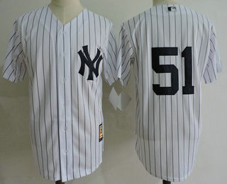 Men's New York Yankees #51 Bernie Williams White Home Throwback Cooperstown Collection Stitched MLB Mitchell & Ness Jersey