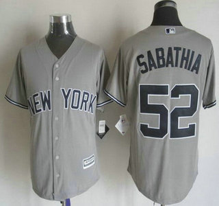 Men's New York Yankees #52 CC Sabathia Away Road 2015 MLB Cool Base Jersey