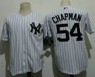 Men's New York Yankees #54 Aroldis Chapman Majestic Home White Cool Base Player's Jersey