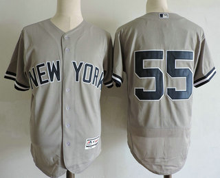 Men's New York Yankees #55 Sonny Gray Gray Road No Name Stitched MLB Majestic Flex Base Jersey