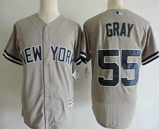 Men's New York Yankees #55 Sonny Gray Gray Road Stitched MLB Majestic Cool Base Jersey