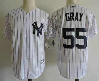 Men's New York Yankees #55 Sonny Gray White Home Stitched MLB Majestic Cool Base Jersey