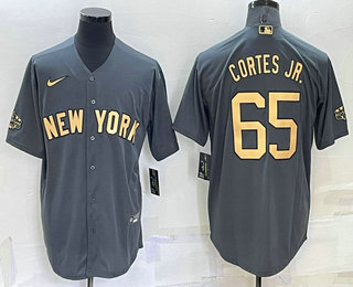 Men's New York Yankees #65 Nestor Cortes Jr Grey 2022 All Star Stitched Cool Base Nike Jersey