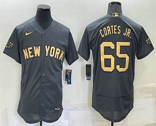 Men's New York Yankees #65 Nestor Cortes Jr Grey 2022 All Star Stitched Flex Base Nike Jersey