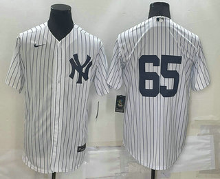 Men's New York Yankees #65 Nestor Cortes White No Name Stitched MLB Nike Cool Base Jersey