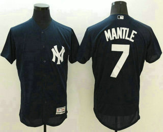 Men's New York Yankees #7 Mickey Mantle Navy Blue Flexbase 2016 MLB Player Jersey