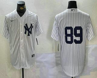 Men's New York Yankees #89 Jasson Dominguez White Cool Base Stitched Jersey